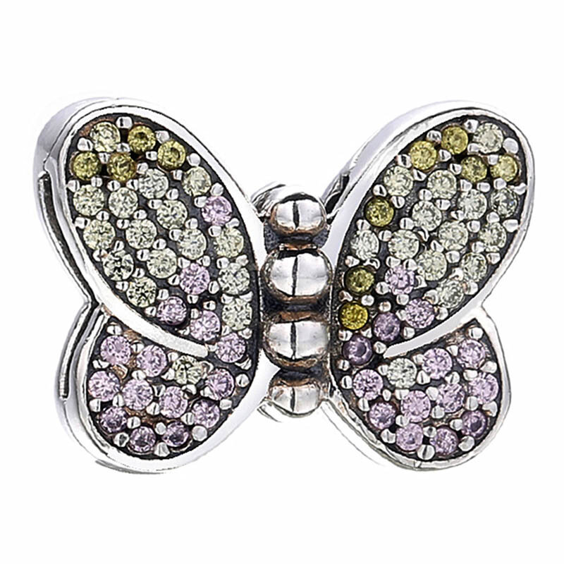 Reflexions Sparkling Icicles Clover Daisy Flower Butterfly Clip Charm 925 Sterling Silver Bead Fit Fashion Bracelet Diy Jewelry