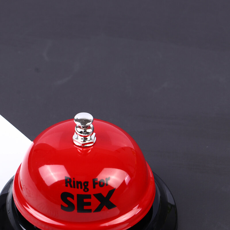 Campana de Metal roja con anillo en la mano, sonajero Manual, sexo para anillo, decoración de fiesta