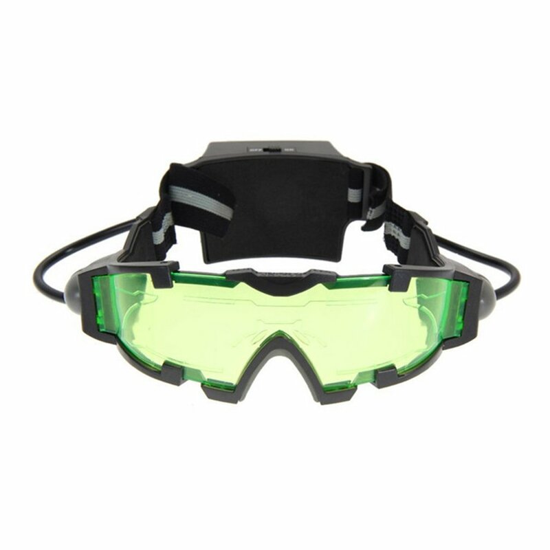Gafas de cristal de visión nocturna LED ajustables para motocicleta, gafas de caza de carreras con luz abatible a prueba de viento