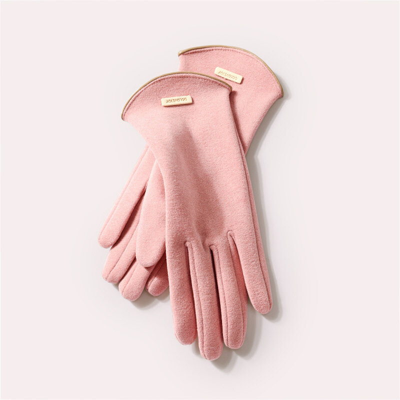 Зимние Бархатные перчатки женские теплые перчатки без пальцев для сенсорного экрана уличные велосипедные утолщенные плюшевые ветрозащитные варежки с закрытыми пальцами