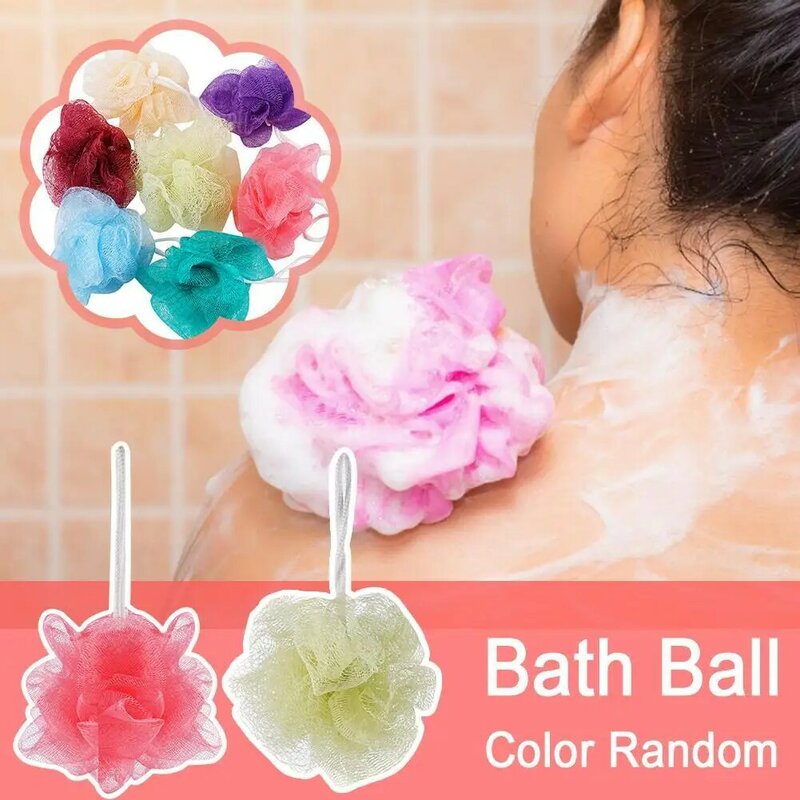 Bola de baño Multicolor para niños y adultos, suministros de limpieza, ducha de baño de flores, bañeras de frotamiento corporal, toalla de fregado de limpieza, Bru L9X1, 1 unidad