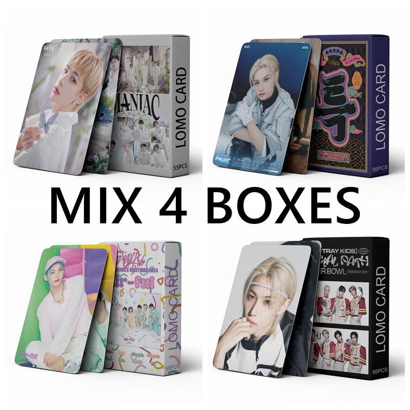 Mix 4 Boxes Kpop Group Photocard Hyunjin Felix Bangchan New Album Lomo Cards Photo Print Cards Set Fans Collection