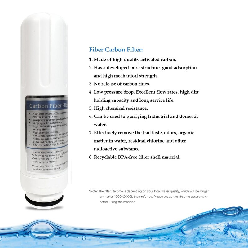 Replacement Internal Active Carbon Filter For 729 Alkaline Water Ionizer Purifier Machine Only