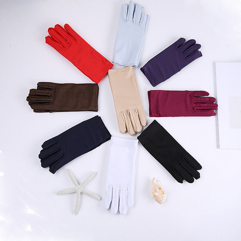 Sarung tangan berkendara anti UV pria, sarung tangan etiket spandeks tipis elastis musim panas