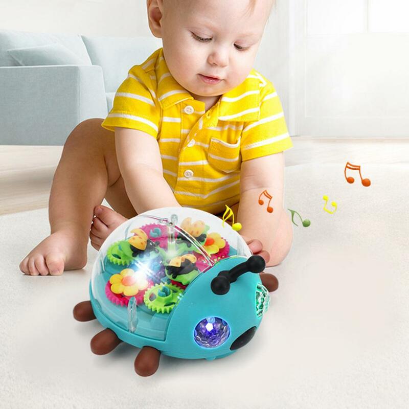 Juguete de mariquita multicolor con luces intermitentes, juguete de dibujos animados, regalo de cumpleaños para niños y niñas