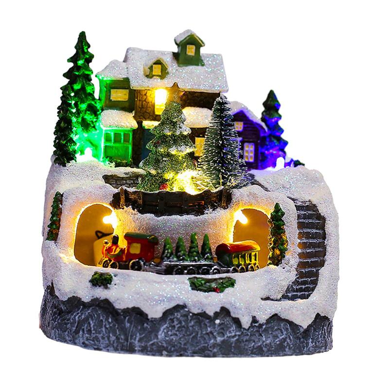 Christmas Village House Party Supplies Ornaments Collectible Building for Coffee Table Shop Window Festival Bookshelf Indoor