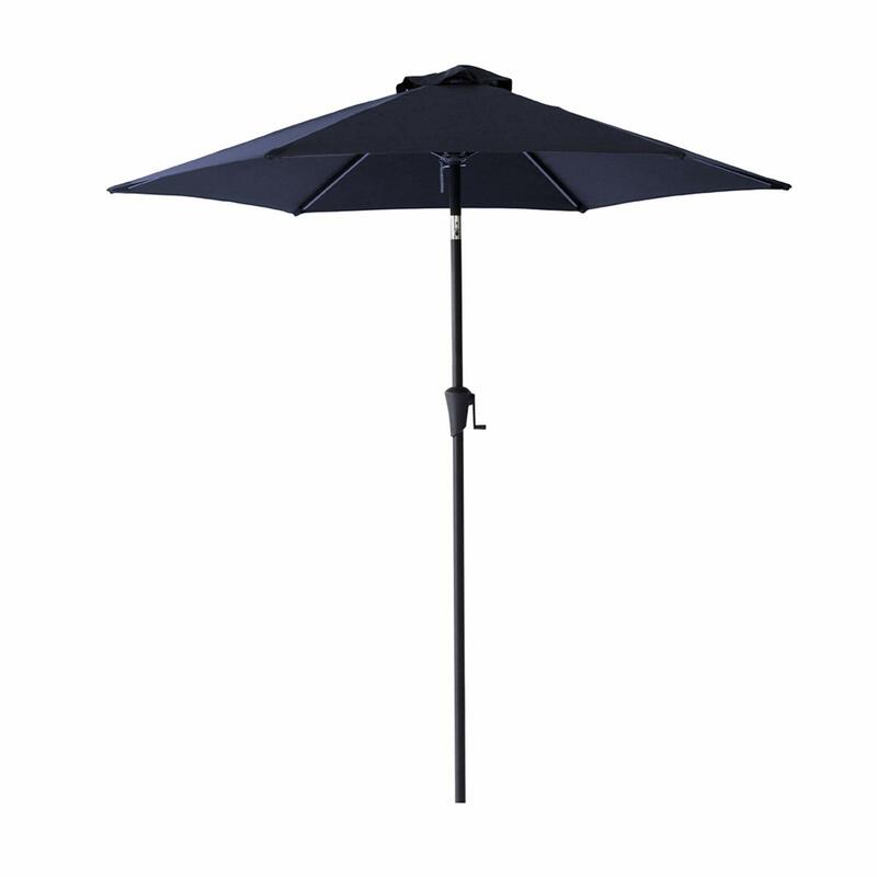 Parapluie de table extérieur avec inclinaison, bleu marine, marché, 7.5 pi