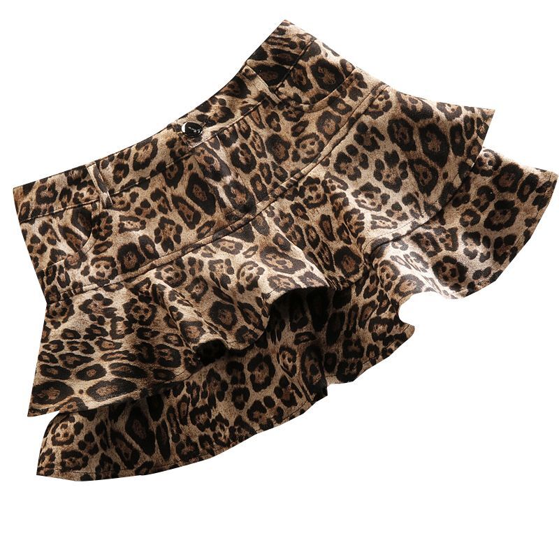 Женская плиссированная мини-юбка с леопардовым принтом, короткая юбка с высокой талией в стиле Харадзюку, Y2k