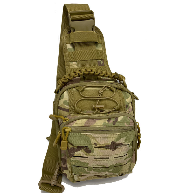 600d Nylon taktische Umhängetasche multifunktion ale Brust packung Single Shoulder Messenger Molle Militär Sporttasche