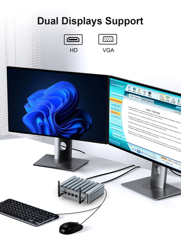 산업용 미니 PC HYSTOU 지지대 윈도우 11 인텔, 최고의 셀러론 J4125, 4LAN Pfsense 방화벽®UHD 그래픽 600, 무료 배송