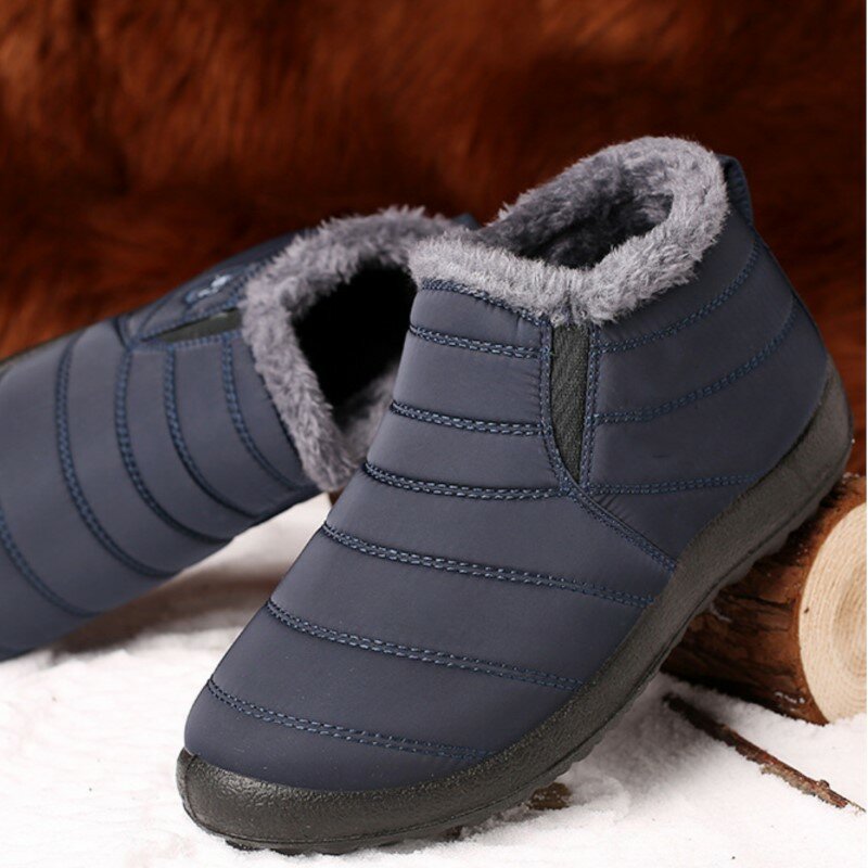 Botas de nieve informales para hombre, zapatos de deporte para exteriores, de invierno, con plataforma, botines impermeables, calzado de trabajo