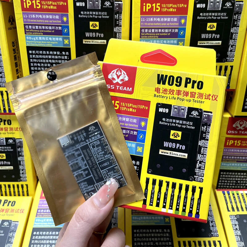 OSS W09 Pro V3 Tester Pop up, ponsel efisiensi baterai 11-11 15 PM tidak perlu kabel eksternal alat modifikasi Data baterai