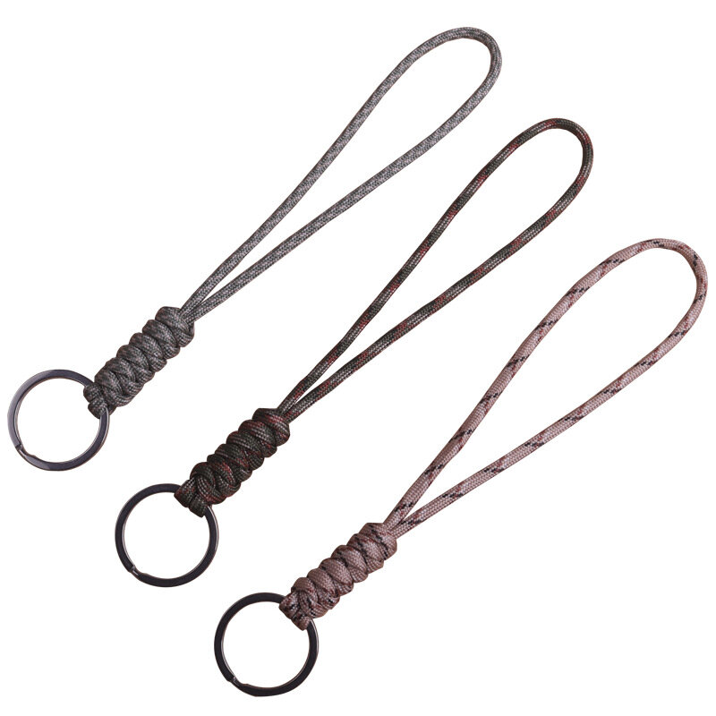 20cm Strong Braided Nylon Rope Key Holder Anti-lost Convenient Bracelet Key Ring Outdoor Multi-purpose Lanyard
