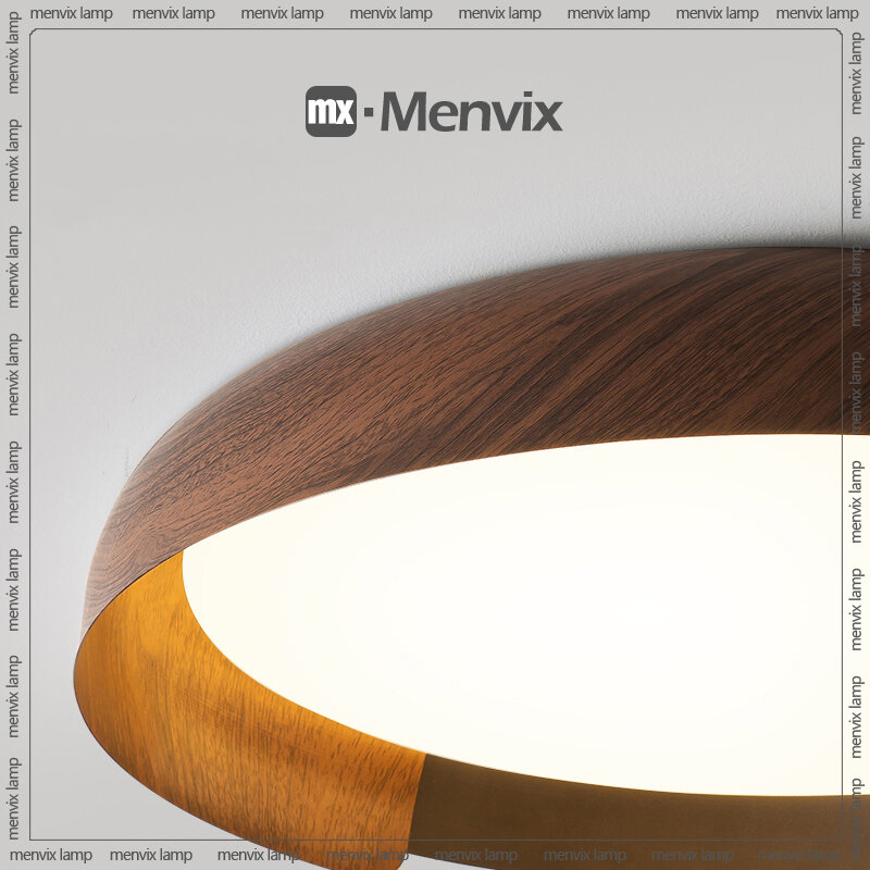 Menvix Nordic Creative Ceiling Lamp Iron/wood Grain Double Layer Lamp Body Living Room Restaurant Hanging Ceiling Light Fixture