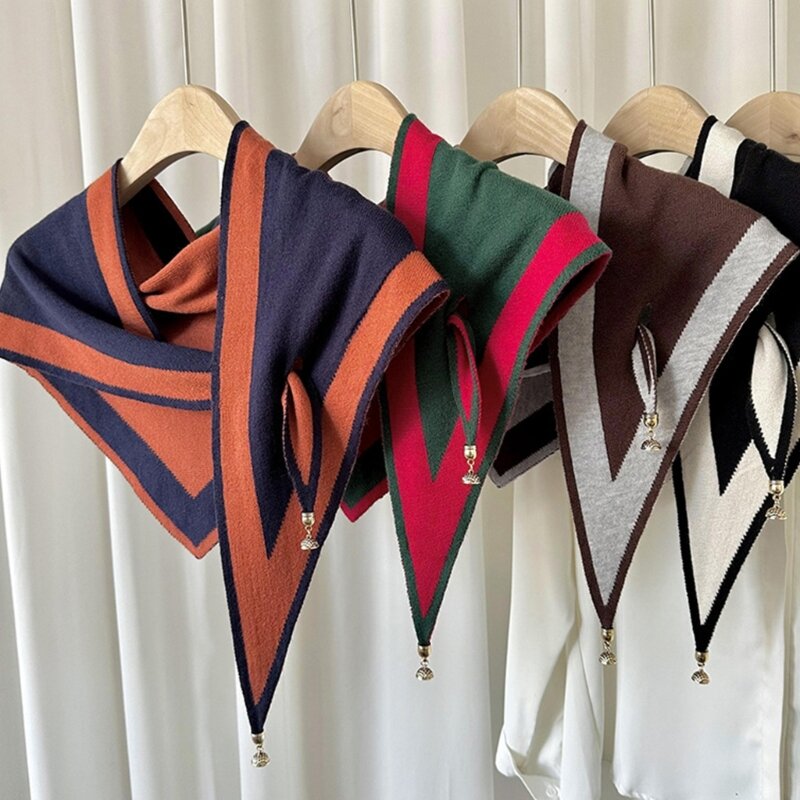 Bufanda triangular invierno, chal con cierre magnético para mujer, bufanda triangular para exteriores DXAA