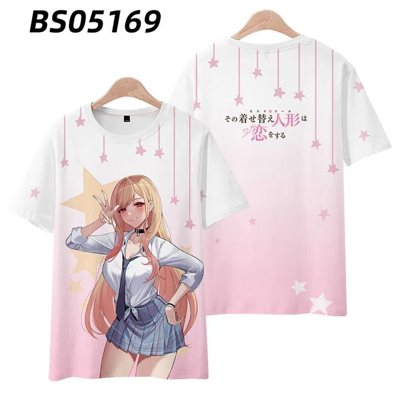 My darling-Camiseta con estampado 3d, ropa de calle popular de anime japonés, cuello redondo, manga corta, moda de verano