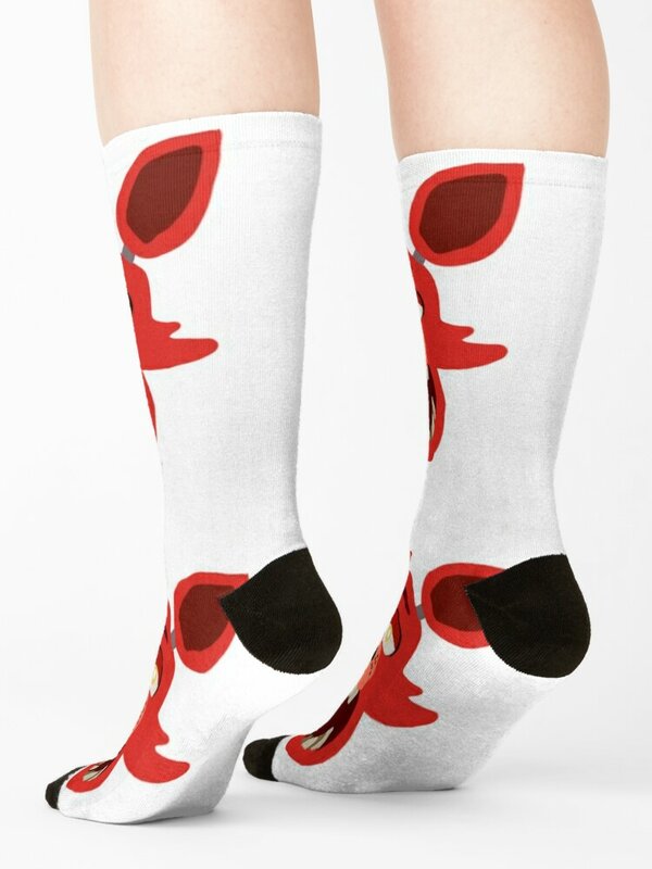 Foxy calcetines de arte sin línea kawaii para hombre y mujer, calcetín divertido