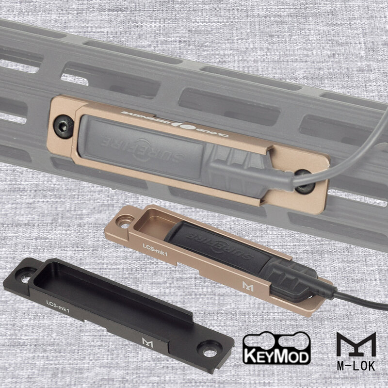 Surefire 스카우트 라이트 손전등 원격 테이프 압력 패드 스위치, Mlok 키모드 20mm 레일 마운트 플레이트 액세서리, M600 M300