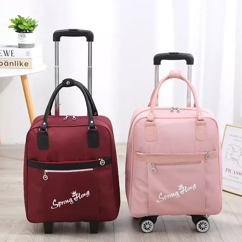 남녀공용 트롤리 수하물 가방, 여행 가방, 학생 배낭 편리한 탑승 가방, 범용 휠