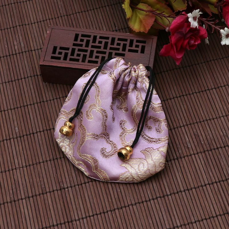 E0BF حقيبة مجوهرات الرباط الحرير هدية حقيبة لحفل زفاف لصالح هدية حقيبة القماش