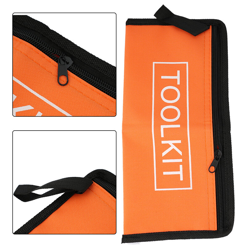 Tas kantong alat tas penyimpanan alat kecil tas peralatan 28x13cm kotak kanvas untuk mengatur oranye Oxford kualitas tinggi