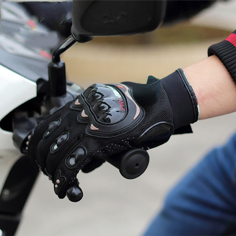 Sarung tangan sepeda motor pria, sarung tangan balap jari tertutup bersirkulasi, sarung tangan sepeda motor untuk olahraga luar ruangan berkendara