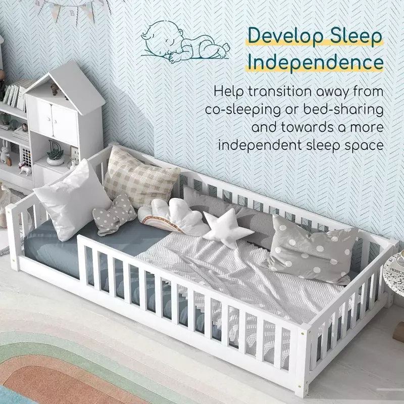 Marco de cama de madera Montessori para niños y niñas, marco de cama para niños