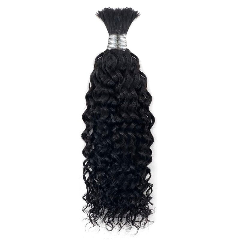 Water Wave Human Braiding Hair, Bulk Braiding Hair For Boho Braids (1pack-2bundles)  100%Unprocessed Brazilian Virgin Human Hair