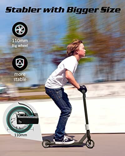 Updated Z1 Pro Scooter, Trick Scooters with 110mm Wheels, Up to 4 Bolts for Kids 8 Years and Up, Stunt Scooter for Tricks Teens 