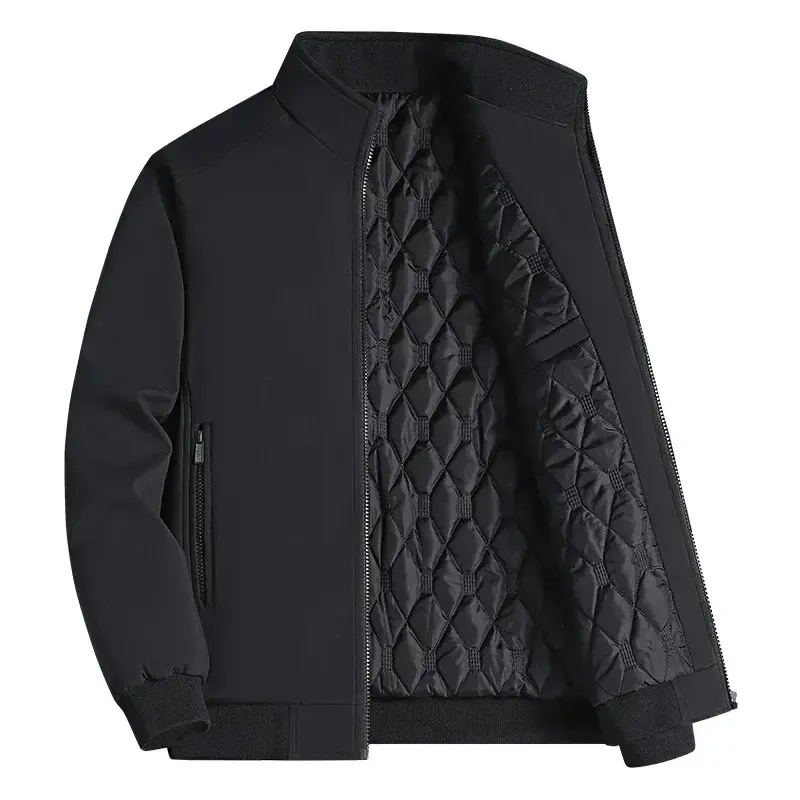 Jaket pria ukuran Plus, jaket pria kasual bisnis, jaket hangat tahan air, jaket musim dingin Solid, kerah berdiri tebal, untuk pria, ukuran Plus 8xl, 2024