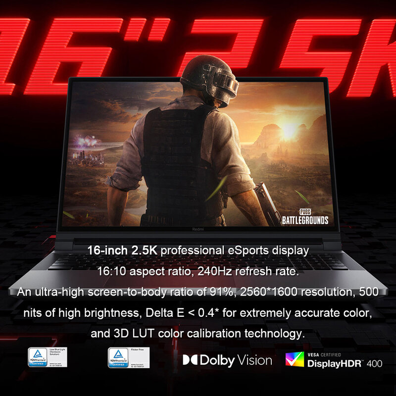 XIAOMI Redmi G Pro Laptop game, 2024 Intel Core i9-14900HX NVIDIA Geforce RTX 4060 16 "inci 2.5K 240Hz RAM 16GB SSD 1TB PC Game