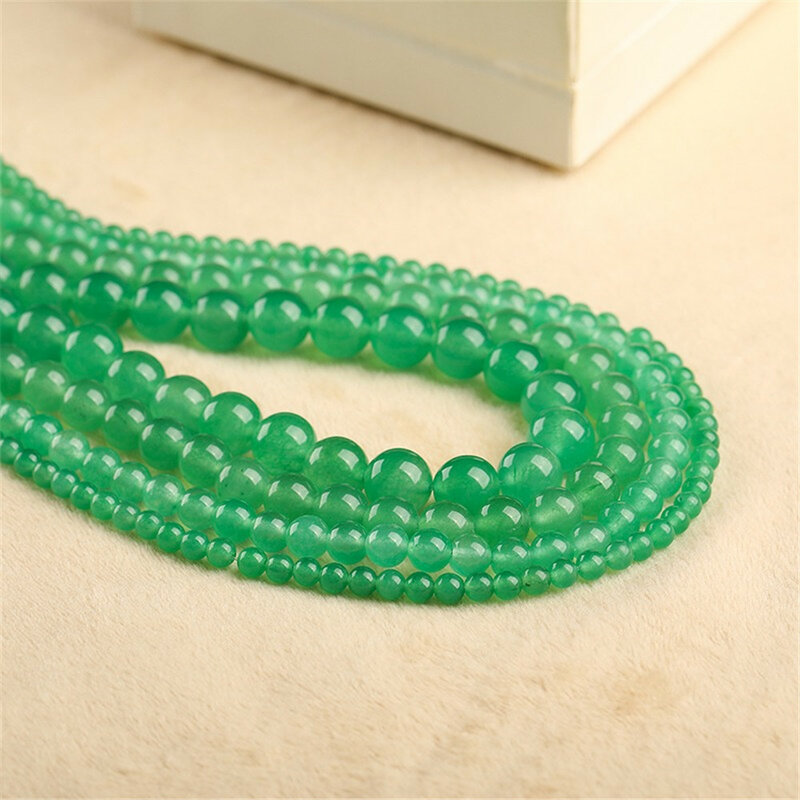 Perline di calcedonio avventurina naturale braccialetto di perline allentate accessori fai da te collana fatta a mano materiale di gioielli con perline con perline
