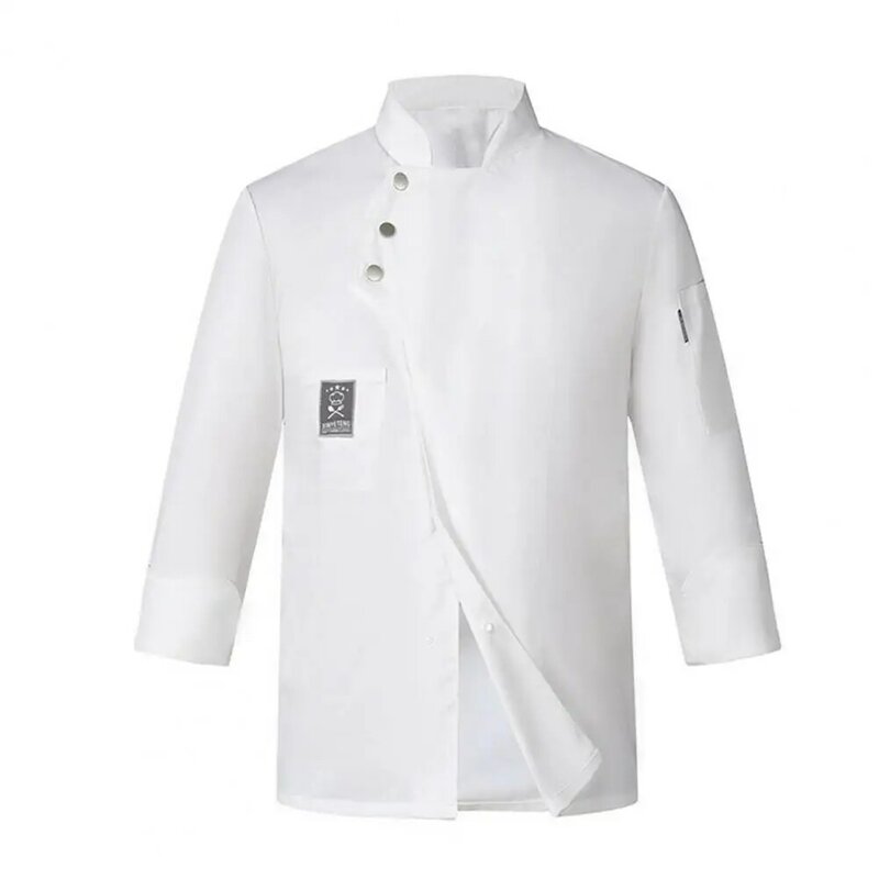 Chef Coat Cotton Blend Stain-resistant Chef Uniform For Bakery Coffee House Double-breasted Long Sleeve Cook Shirt For Diner