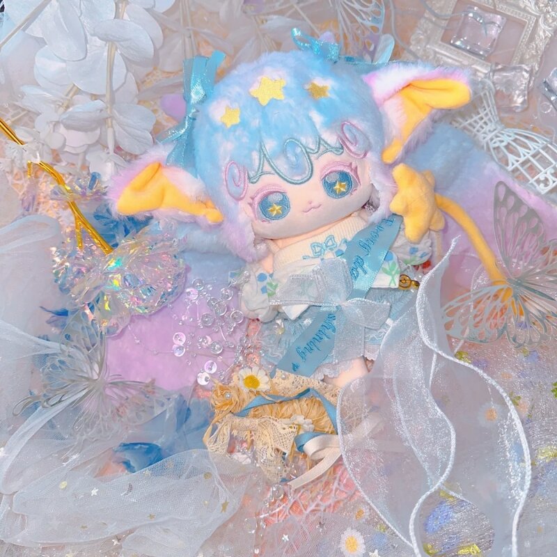 Muñeca de peluche de monstruo azul para niños, Kawaii, Princesa, elfo, muñeca desnuda, Cosplay, regalo, 20cm, 6072