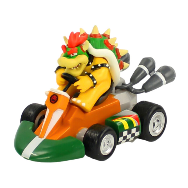 Super Mario Terugtrekken Auto Groene Yoshi Ezel Kong Bowser Luigi Pad Prinses Perzik Actie Figuur Speelgoed Anime Spel Pop Kid Cadeaus