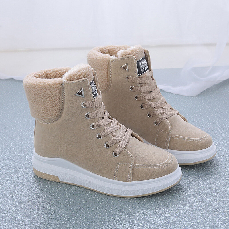 Snow Boots Women's 2022 New Winter Cotton Shoes Plush Thickened Soles Warm Martin Boots Medium Short Boots