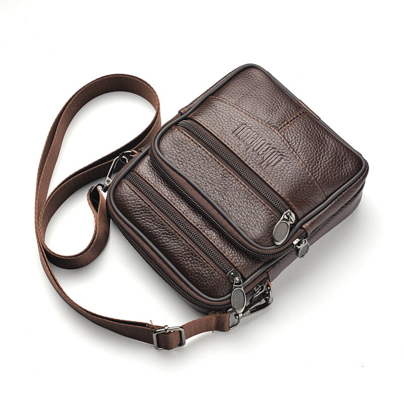 Men's Genuine Leather Crossbody Shoulder Bags High quality Tote Fashion Business Man Messenger Bag  Leather Bags fanny pack