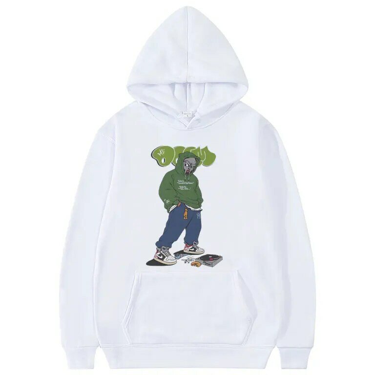 Rapper MF Doom Grafik druck Hoodie Männer Hip Hop Hoodies männlich übergroße Sweatshirt Herrenmode Vintage Baumwolle Hoody Sweatshirts