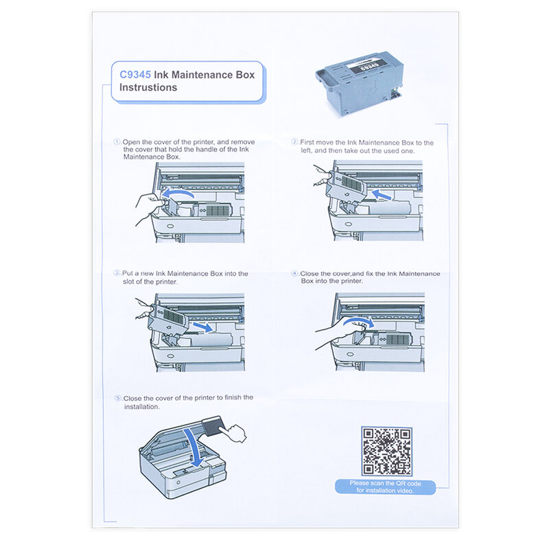Tanque de mantenimiento C9345 para impresora Epson, caja de depósito de tinta residual para impresora Epson L15150, L15160, L15158, L15168, L8050, L6558, WF-7820, 7830, ET-5800, ET-5850