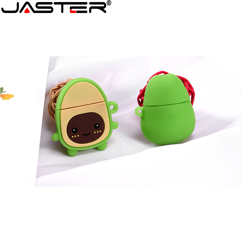 JASTER Usb 2.0 Đèn Led Dễ Thương Xanh Bơ Đèn LED Cổng USB Quà Tặng Pendrive 4GB 8GB 16GB 32GB 64GB 128GB Đĩa Số Lượng Lớn Quà Tặng
