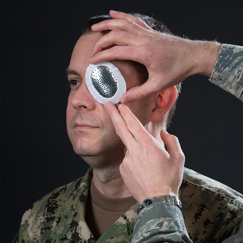 RHINO Rescue Eyes Shield, aleación de aluminio, colocada sobre un ojo herido o postoperatorio, kits de primeros auxilios del ejército