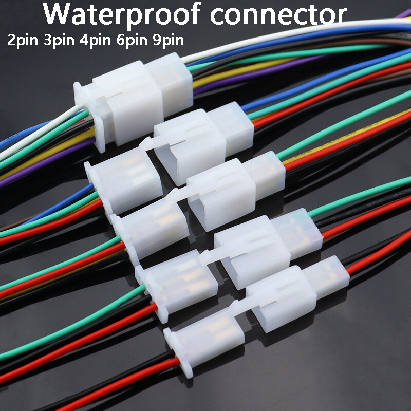 Conector do fio elétrico de conexão rápida automotiva, macho e fêmea do cabo, Terminal Plug Kits, motocicleta, 2,8mm, 2 pinos, 3 pinos, 4 pinos, 6 pinos, 9 pinos, 1 conjunto