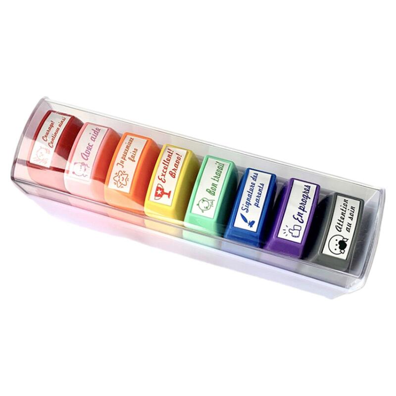 Self Ink Stamps Set for Kids, Birthday Gift, Carnival Prizes, Home Letter, Card Making, School Girls, Decorative, 8pcs
