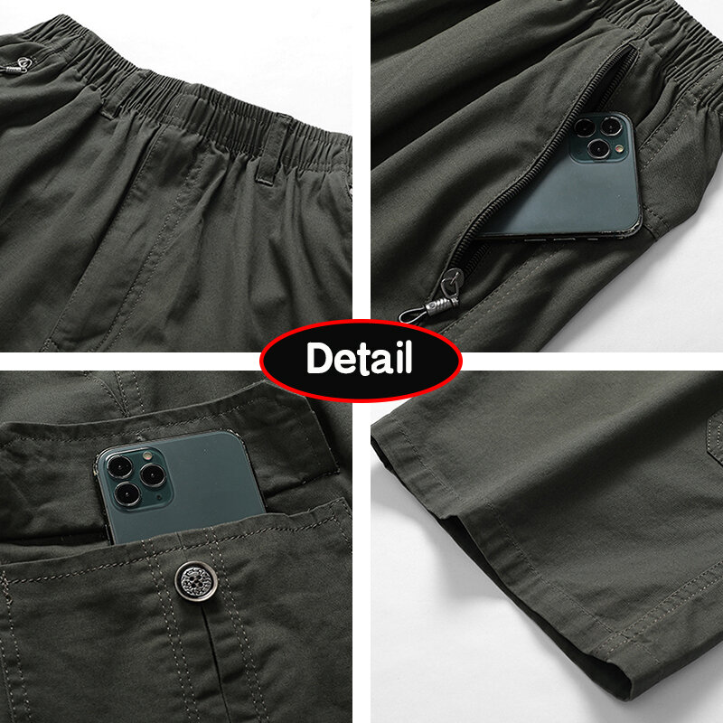 2024 męskie letnie cienkie jednokolorowe proste spodnie szorty Cargo męskie wiele kieszeni elastyczna talia na zewnątrz na co dzień modne spodnie męskie