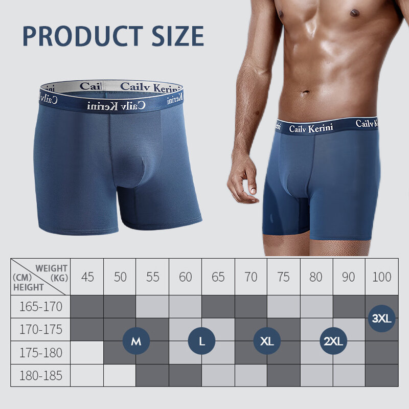 กางเกงในผู้ชายบ็อกเซอร์ขาสั้นขายาวสำหรับผู้ชายกางเกงในบ็อกเซอร์ขาสั้นผ้าฝ้ายธรรมชาติเซ็กซี่