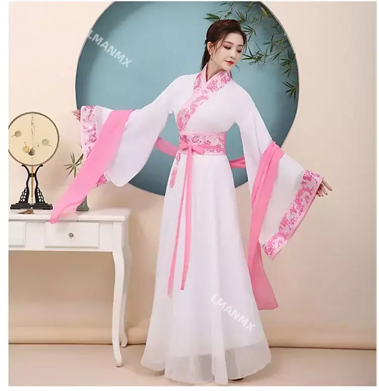 Kostum peri Cina kuno, Gaun Hanfu, kostum peri Vintage, untuk wanita, kostum dansa nasional, kostum putri mulia Hanfu