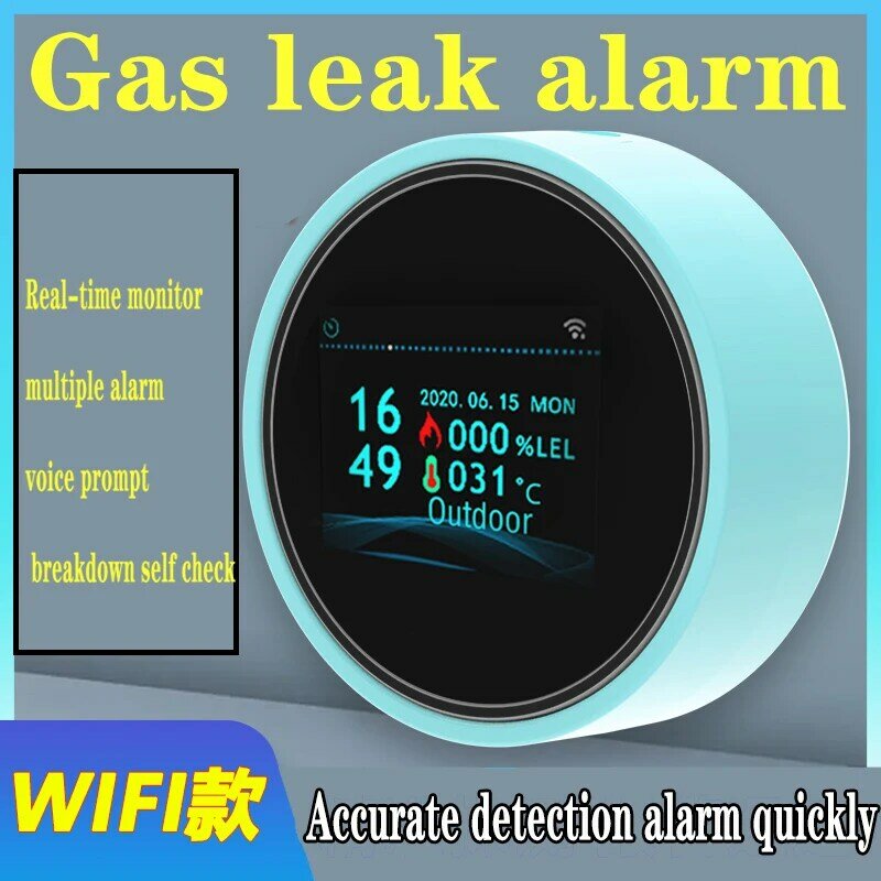 WiFi ควันไฟแก๊สเครื่องตรวจจับสูบบุหรี่ Fire คาร์บอนมอนอกไซด์พิษแก๊สรั่ว Alarm Home ระบบความปลอดภัย Fireman Monitor