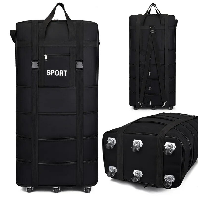 항공사 체크 가방 옥스포드 대용량 여행 범용 휠 접이식 수하물 이동 저장 가방, 롤링 포장 큐브