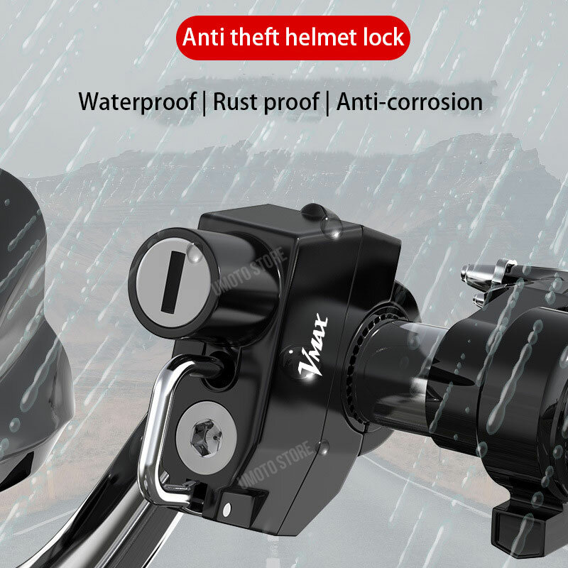 Kunci helm Anti Maling, untuk YAMAHA vmax kunci stang sepeda motor listrik sepeda motor Keamanan Universal kunci logam 22mm-26mm wit