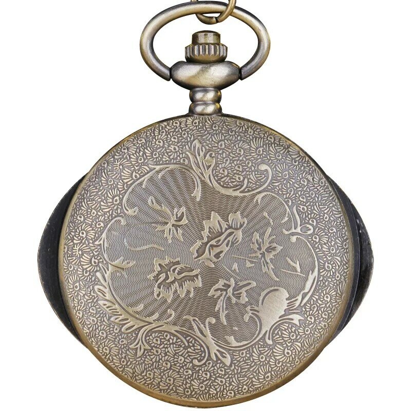 2023 New Vintage Bronze Pocket Watches Green Pattern Hollow Out Design For Gifts For Men And Women XH3051